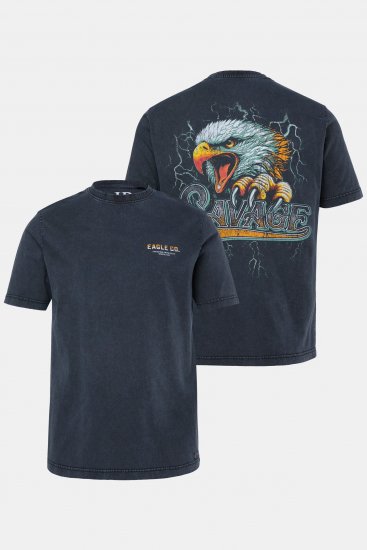JP1880 T-Shirt Short Sleeve Back Print Vintage Black - T-shirts - T-shirts i store størrelser - 2XL-14XL