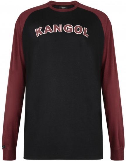 Kangol Rufio Long Sleeve T-shirt Black - T-shirts - T-shirts i store størrelser - 2XL-14XL