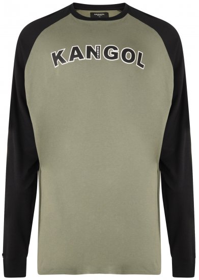 Kangol Rufio Long Sleeve T-shirt Khaki - T-shirts - T-shirts i store størrelser - 2XL-14XL