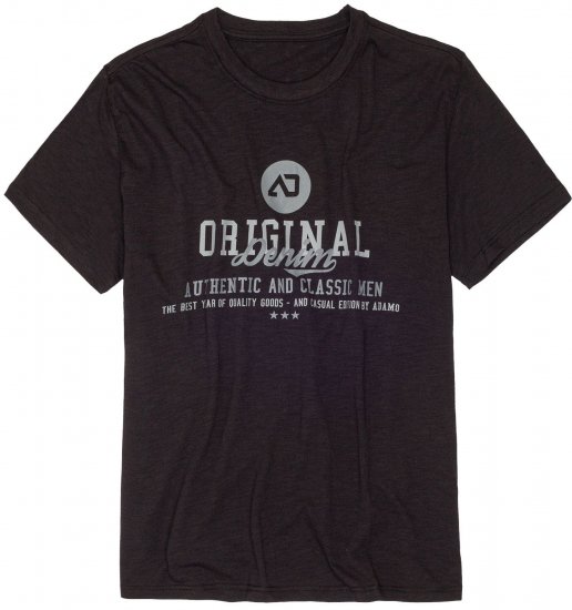Adamo Sandro Regular fit Slub effect T-shirt Black - T-shirts - T-shirts i store størrelser - 2XL-14XL