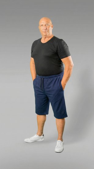 20 Nodi Scirocco Short Leg Sports Pants in Combed Cotton Jersey Navy - Joggingbukser og shorts - Sweatpants og Sweatshorts 2XL-12XL