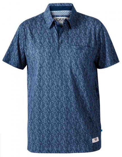 D555 Sefton Print Floral Polo Navy - Polotrøjer - Polotrøjer 2XL-8XL