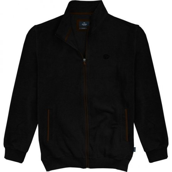 Double Outfitters SEL-1168 Sweatjakke med lynlås Sort - Trøjer og hættetrøjer - Trøjer og Hættetrøjer i store størrelser - 2XL-14XL