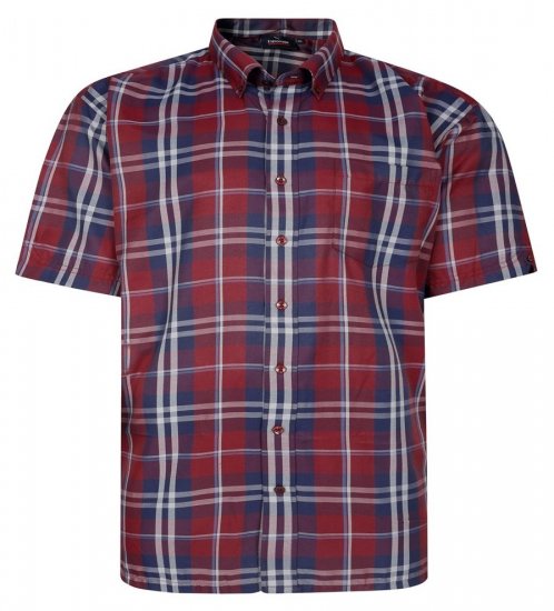 Espionage SH447 Ternet skjorte burgundy - Skjorter - Skjorter til store mænd 2XL- 8XL