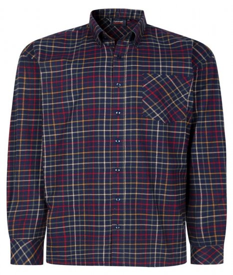 Espionage SH448 Børstet ternet skjorte mørkeblå/multi - Skjorter - Skjorter til store mænd 2XL- 8XL