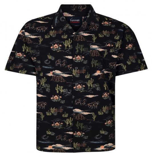 Espionage SH463 Prairie Printet skjorte multi - Skjorter - Skjorter til store mænd 2XL- 8XL