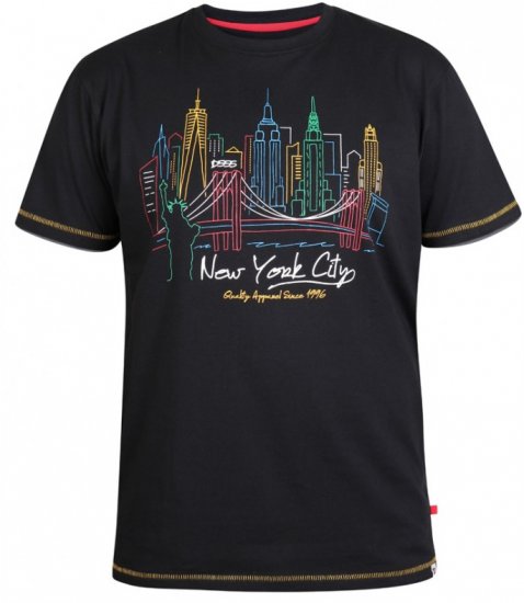 D555 Shelby T-shirt Black - T-shirts - T-shirts i store størrelser - 2XL-14XL