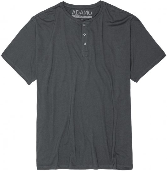 Adamo Silas Regular fit Serafino T-shirt Charcoal - T-shirts - T-shirts i store størrelser - 2XL-14XL
