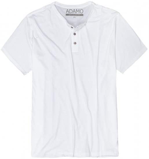 Adamo Silas Regular fit Serafino T-shirt White - T-shirts - T-shirts i store størrelser - 2XL-14XL