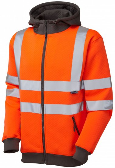 Leo Saunton Hooded Sweatshirt Hi-Vis Orange - Arbejdstøj - Arbejdstøj i store størrelser