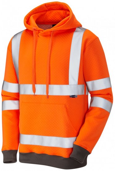 Leo Goodleigh Hooded Sweatshirt Hi-Vis Orange - Arbejdstøj - Arbejdstøj i store størrelser