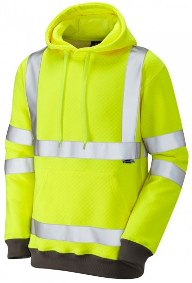 Leo Goodleigh Hooded Sweatshirt Hi-Vis Yellow - Arbejdstøj - Arbejdstøj i store størrelser