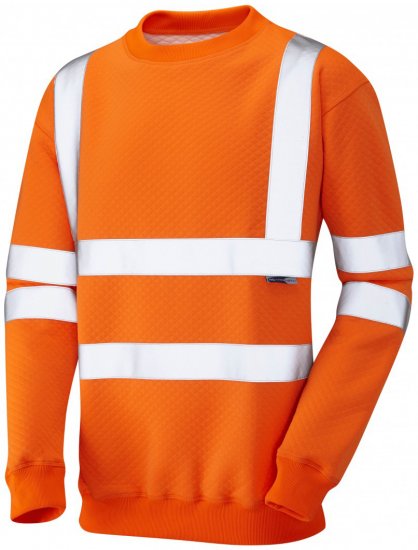 Leo Winkleigh Crew Neck Sweatshirt Hi-Vis Orange - Arbejdstøj - Arbejdstøj i store størrelser
