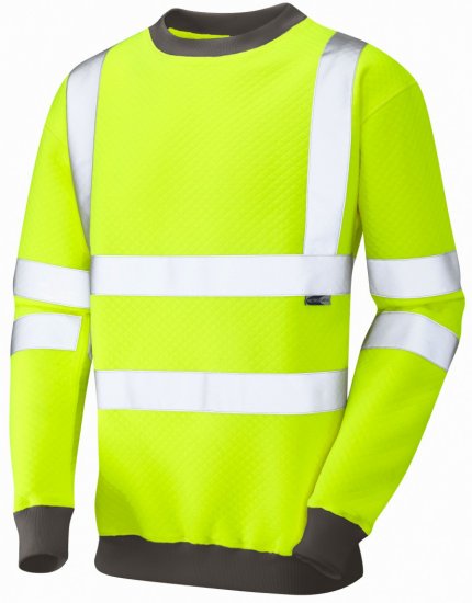 Leo Winkleigh Crew Neck Sweatshirt Hi-Vis Yellow - Arbejdstøj - Arbejdstøj i store størrelser