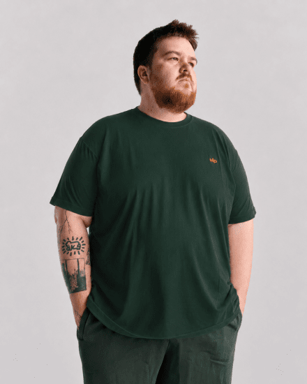 Motley Denim Stockholm T-shirt Racing Green - T-shirts - T-shirts i store størrelser - 2XL-14XL