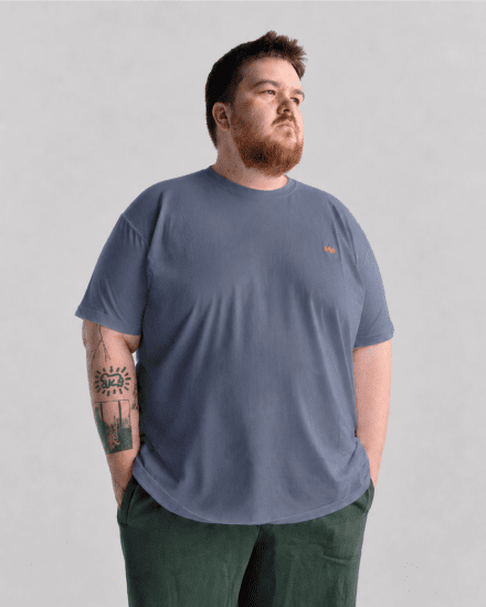 Motley Denim Stockholm T-shirt Light Indigo - T-shirts - T-shirts i store størrelser - 2XL-14XL