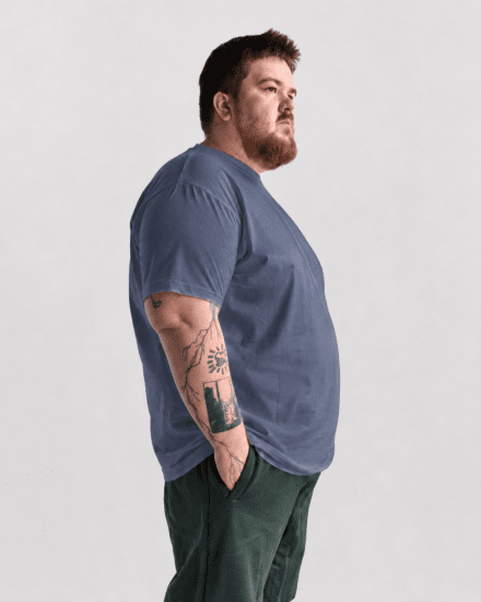 Motley Denim Stockholm T-shirt Light Indigo - T-shirts - T-shirts i store størrelser - 2XL-14XL