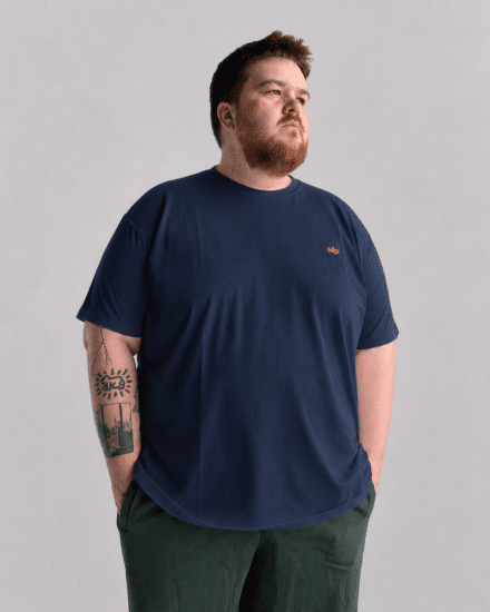 Motley Denim Stockholm T-shirt Dark Indigo - T-shirts - T-shirts i store størrelser - 2XL-14XL