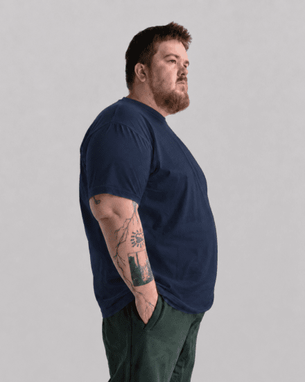 Motley Denim Stockholm T-shirt Dark Indigo - T-shirts - T-shirts i store størrelser - 2XL-14XL