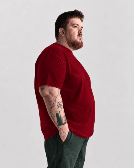 Motley Denim Stockholm T-shirt Red - T-shirts - T-shirts i store størrelser - 2XL-14XL
