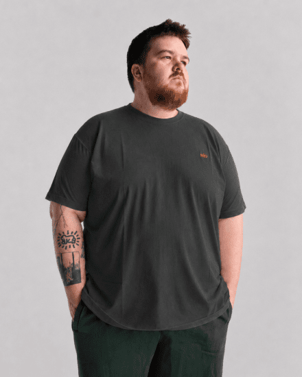 Motley Denim Stockholm T-shirt Charcoal - T-shirts - T-shirts i store størrelser - 2XL-14XL