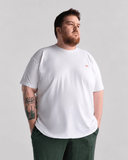 Motley Denim Stockholm T-shirt White - T-shirts - T-shirts i store størrelser - 2XL-14XL