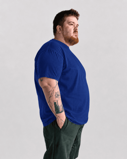 Motley Denim Stockholm T-shirt Royal Blue - T-shirts - T-shirts i store størrelser - 2XL-14XL