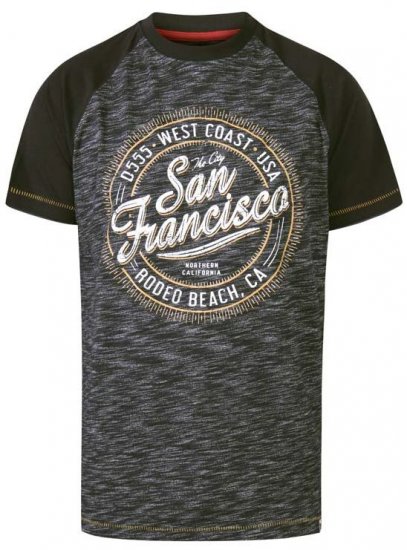 D555 Sunderland San Francisco T-Shirt Black Reno - T-shirts - T-shirts i store størrelser - 2XL-14XL