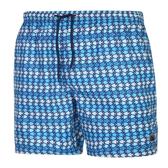 Espionage SW086 Badeshorts med Fiskeprint Blå - Badetøj - Badeshorts til Store Mænd