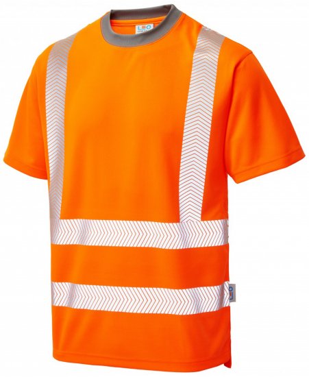 Leo Larkstone Coolviz Plus T-shirt Hi-Vis Orange - Arbejdstøj - Arbejdstøj i store størrelser