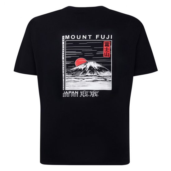 Espionage T422 T-shirt med Mount Fuji-print Marineblå - T-shirts - T-shirts i store størrelser - 2XL-14XL