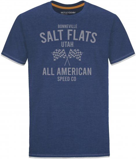 Motley Denim THIRSK T-shirt Dark Indigo - T-shirts - T-shirts i store størrelser - 2XL-14XL