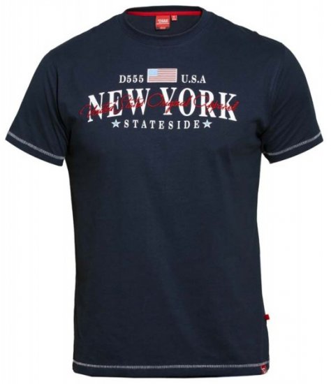 D555 Thornton Embroidery T-shirt Navy - T-shirts - T-shirts i store størrelser - 2XL-14XL