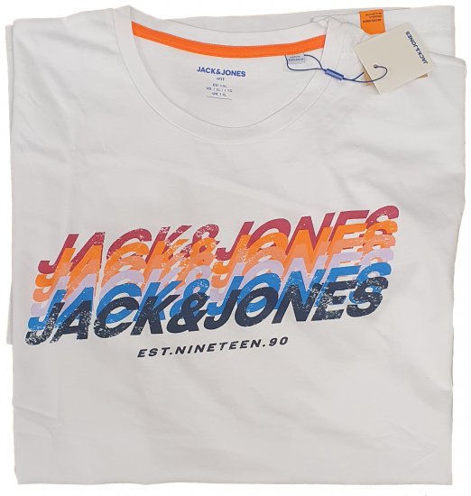 Jack & Jones Tyler T-shirt White - T-shirts - T-shirts i store størrelser - 2XL-14XL