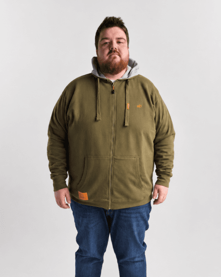 Motley Denim Copenhagen Hoodie Dark Khaki - Trøjer og hættetrøjer - Trøjer og Hættetrøjer i store størrelser - 2XL-14XL