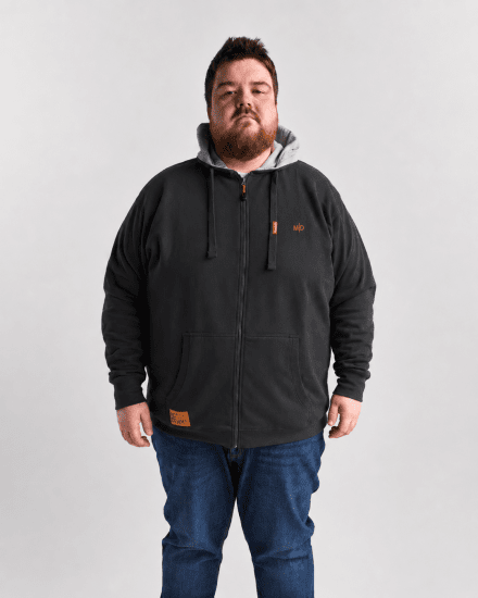 Motley Denim Copenhagen Hoodie Charcoal - Trøjer og hættetrøjer - Trøjer og Hættetrøjer i store størrelser - 2XL-14XL
