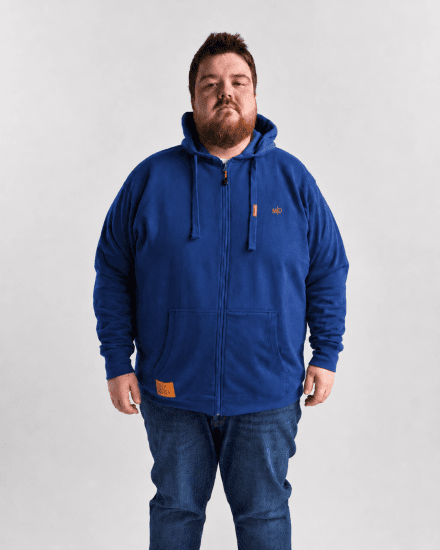 Motley Denim Copenhagen Hoodie Royal Blue - Trøjer og hættetrøjer - Trøjer og Hættetrøjer i store størrelser - 2XL-14XL