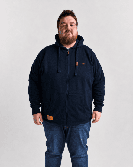 Motley Denim Copenhagen Hoodie Navy - Trøjer og hættetrøjer - Trøjer og Hættetrøjer i store størrelser - 2XL-14XL