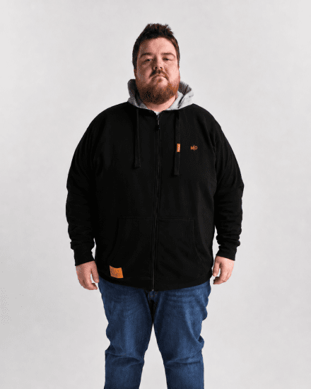 Motley Denim Copenhagen Hoodie Black - Trøjer og hættetrøjer - Trøjer og Hættetrøjer i store størrelser - 2XL-14XL