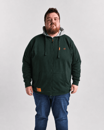 Motley Denim Copenhagen Hoodie Racing Green - Trøjer og hættetrøjer - Trøjer og Hættetrøjer i store størrelser - 2XL-14XL