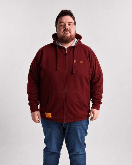 Motley Denim Copenhagen Hoodie Red - Trøjer og hættetrøjer - Trøjer og Hættetrøjer i store størrelser - 2XL-14XL