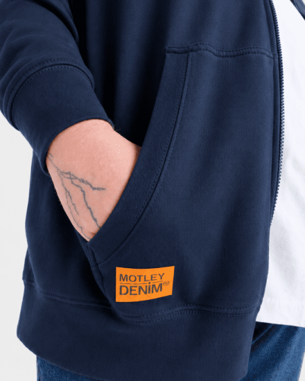 Motley Denim Copenhagen Hoodie Dark Indigo - Trøjer og hættetrøjer - Trøjer og Hættetrøjer i store størrelser - 2XL-14XL