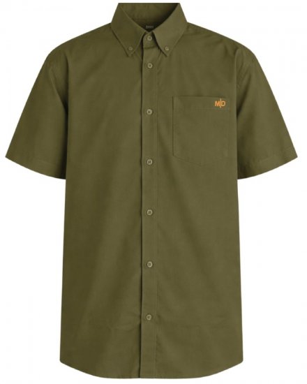 Motley Denim Zagreb Kortærmet Skjorte Mørk khaki - Skjorter - Skjorter til store mænd 2XL- 8XL