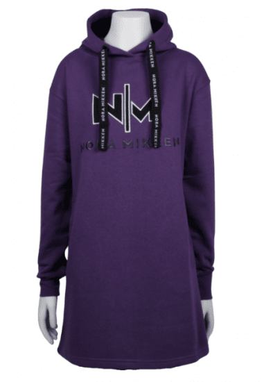 Nora Mikken KADRI WHITE Long Hoodie Purple - Trøjer og hættetrøjer - 
