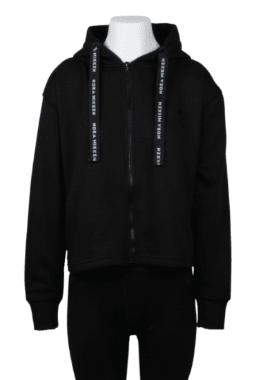 Nora Mikken GERTRUD Cropped Hoodie Black - Trøjer og hættetrøjer - Sweatere & hoodies til kvinder