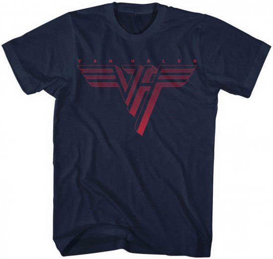 Van Halen Classic Red Logo T-shirt Navy - T-shirts - T-shirts i store størrelser - 2XL-14XL