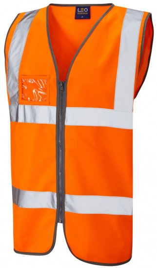 Leo Rumsam Zip Front Waistcoat Hi-Vis Orange - Arbejdstøj - Arbejdstøj i store størrelser