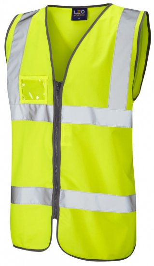 Leo Rumsam Zip Front Waistcoat Hi-Vis Yellow - Arbejdstøj - Arbejdstøj i store størrelser