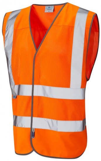 Leo Arlington Coolviz Waistcoat Hi-Vis Orange - Arbejdstøj - Arbejdstøj i store størrelser