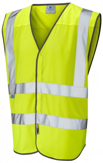 Leo Arlington Coolviz Waistcoat Hi-Vis Yellow - Arbejdstøj - Arbejdstøj i store størrelser